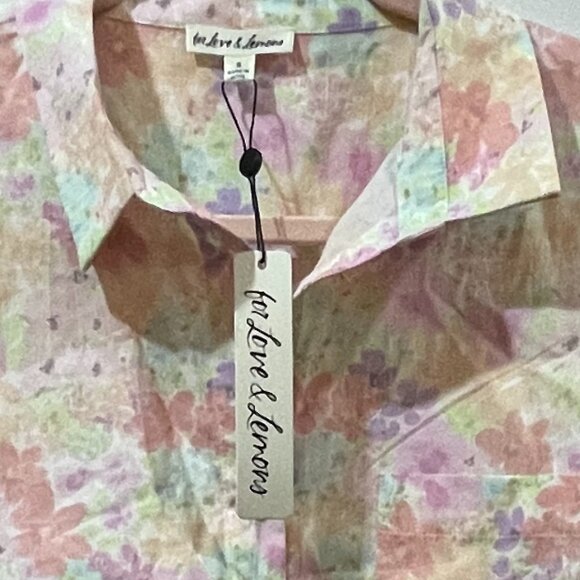 NWT For Love & Lemons Kennedy Floral Poplin Oversized Button Down Sz Small $138 - Picture 13 of 14